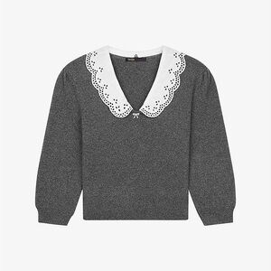 Maje Gray Sweater with White Collar